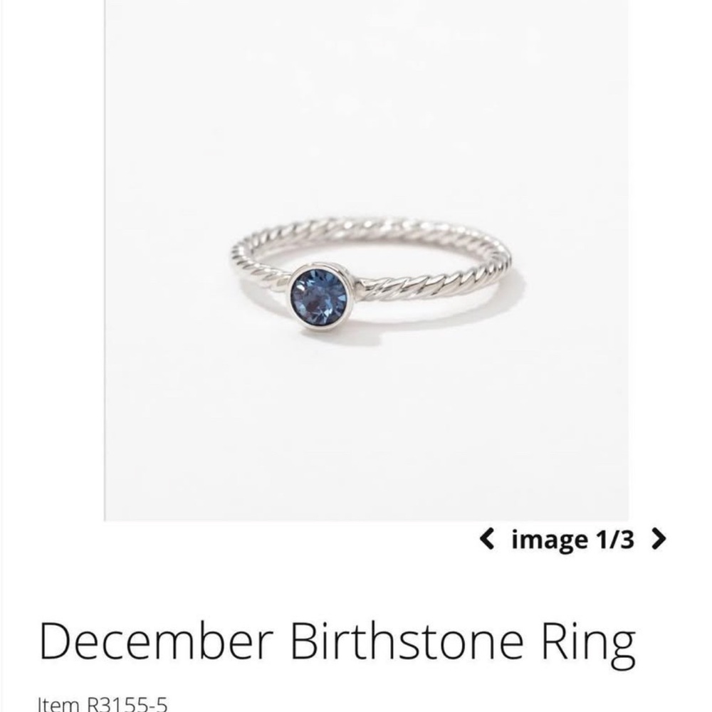 Touchstone Crystal Silver Ring with Blue Gem